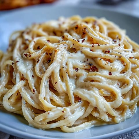 Golden Cacio e Pepe in a rustic bowl, topped with extra cheese and a glass of crisp white wine.