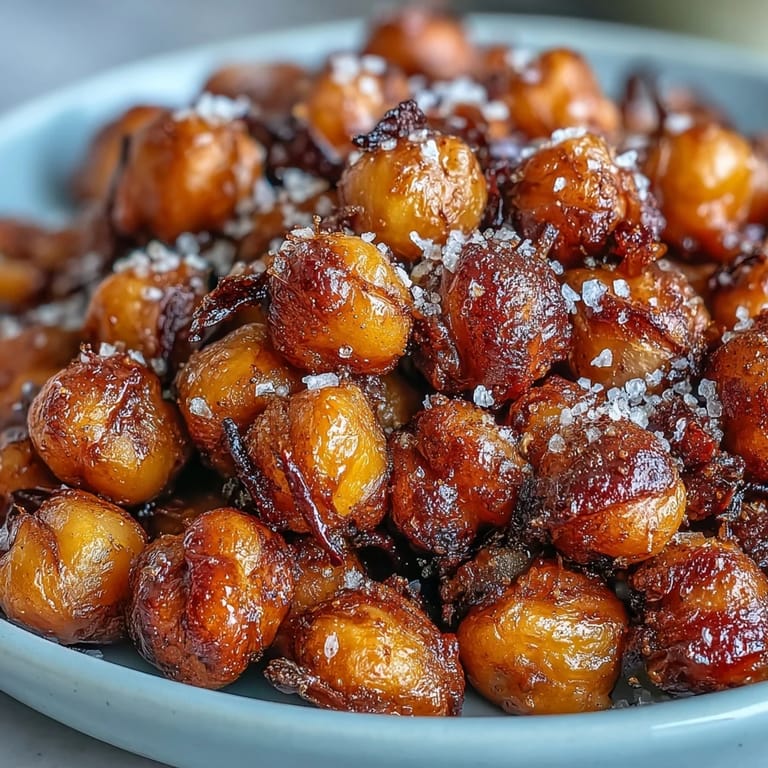 Protein-packed crispy chickpea snack tossed in warming spices, perfect for healthy munching or salad toppings.