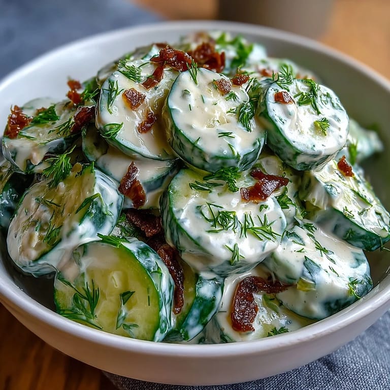 A light, refreshing side dish with creamy Greek yogurt, fresh dill, and crunchy cucumbers, perfect for summer meals.  