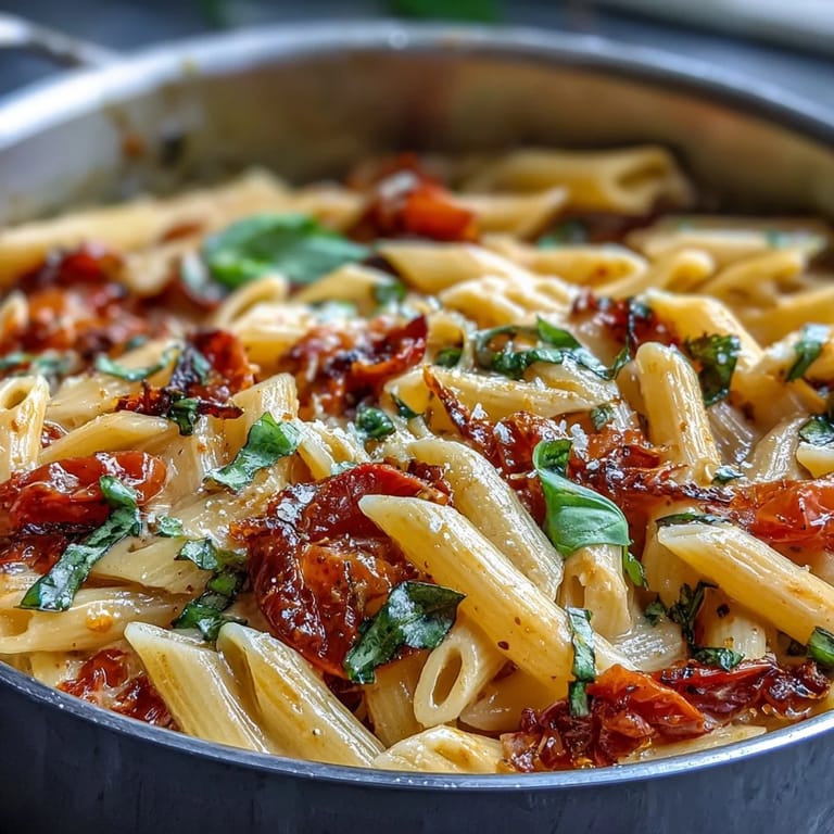 Hearty one-pot creamy tomato basil pasta, perfect for a weeknight dinner.