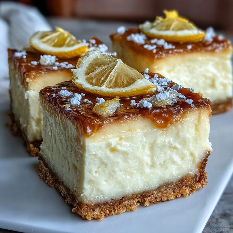 Luscious Skyr Lemon Cheesecake Bars, a simple, zesty treat ideal for sharing.
