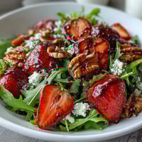 Spring Dinner Party Strawberry Arugula Salad with Balsamic Glaze