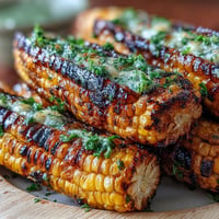 Grilled corn ribs with chili lime butter, a smoky, zesty summer side dish.
